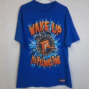 WWE Ryback Feed Me More Short Sleeve Tshirt Men's Sz XL Blue Orange